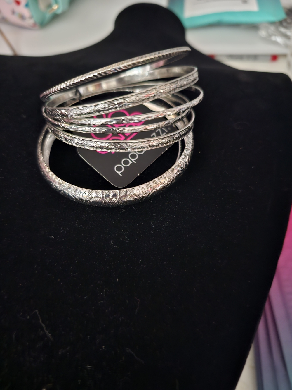 No Boundaries Silver-Tone Textured Bangle Bracelet Set
